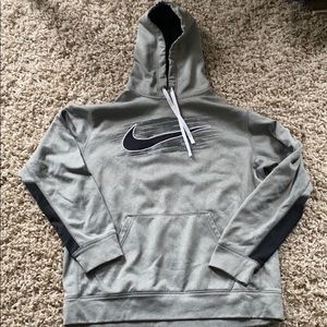 Grey Nike Therma-Fit Logo Hoodie